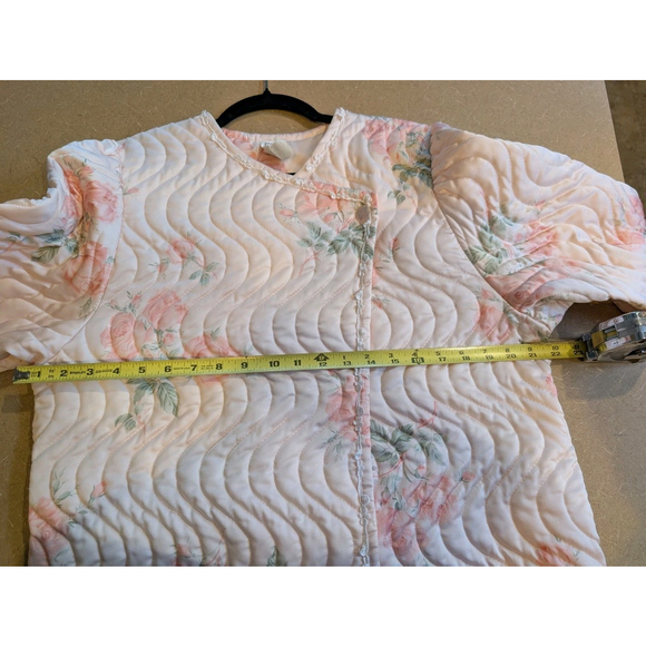 Vintage Eve Stillman Floral Quilted Bed Jacket Women's Small Pink 70’s - Picture 6 of 6